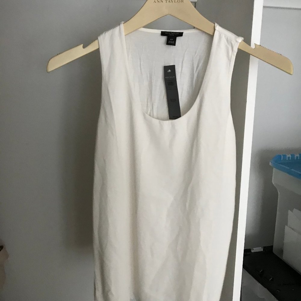 Ann Taylor Petite XSP Mixed Media Tank Top